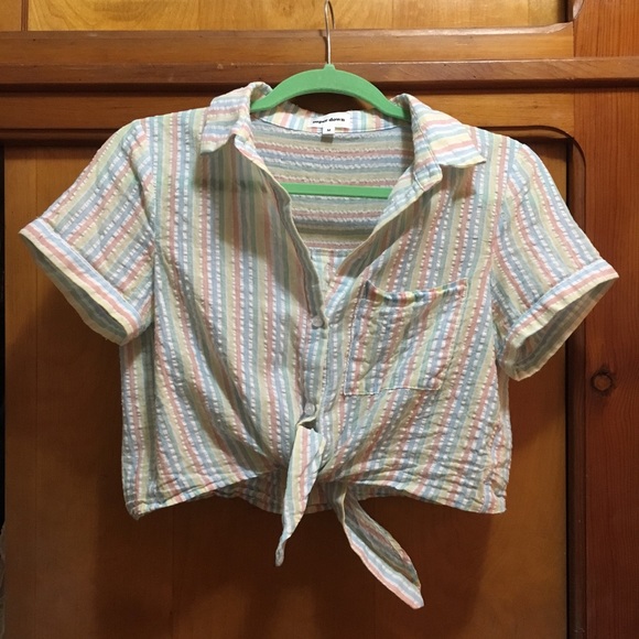 Revolve Brianne Button Up Top in Multi Stripe - Picture 5 of 5